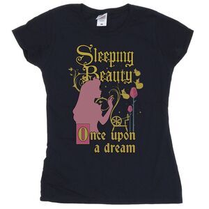Sleeping Beauty Womens/Ladies Once Upon A Dream Cotton T-Shirt / Navy Blue